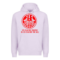 Lilac iww injury one is injury to all front and back red zip hoodie Premium Hoodie - linhVisuals