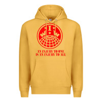 Mustard iww injury one is injury to all front and back red zip hoodie Premium Hoodie - linhVisuals
