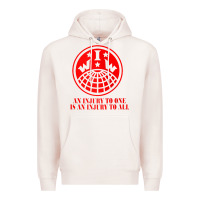 Pale Pink iww injury one is injury to all front and back red zip hoodie Premium Hoodie - linhVisuals