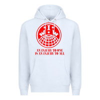 White iww injury one is injury to all front and back red zip hoodie Premium Hoodie - linhVisuals