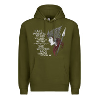 Army Green fate whispers to her you cannot withstand the storm t shirt Premium Hoodie - linhVisuals