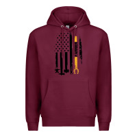 Burgundy farrier, horse lovers no hoof no horse barefoot father's day pullover Premium Hoodie - linhVisuals