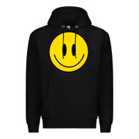 Black retro happy vibe smiley face happy face graphic sweatshirt Premium Hoodie - linhVisuals