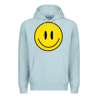 Blue Mist retro happy vibe smiley face happy face graphic sweatshirt Premium Hoodie - linhVisuals