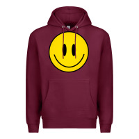 Burgundy retro happy vibe smiley face happy face graphic sweatshirt Premium Hoodie - linhVisuals
