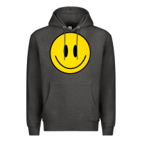 Charcoal Heather retro happy vibe smiley face happy face graphic sweatshirt Premium Hoodie - linhVisuals