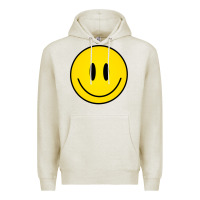 Oatmeal Heather retro happy vibe smiley face happy face graphic sweatshirt Premium Hoodie - linhVisuals
