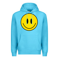 Ocean Blue retro happy vibe smiley face happy face graphic sweatshirt Premium Hoodie - linhVisuals