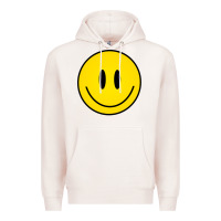 Pale Pink retro happy vibe smiley face happy face graphic sweatshirt Premium Hoodie - linhVisuals