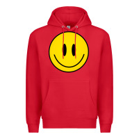 Red retro happy vibe smiley face happy face graphic sweatshirt Premium Hoodie - linhVisuals