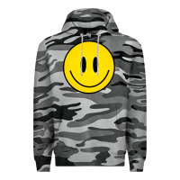 Slate Camo retro happy vibe smiley face happy face graphic sweatshirt Premium Hoodie - linhVisuals