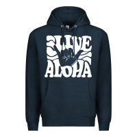 Navy vintage live aloha state hawaiian islands shaka hawaii maui pullover h Premium Hoodie - linhVisuals
