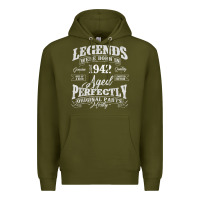 Army Green legends were born in 1942 year of birth birthday t shirt Premium Hoodie - linhVisuals