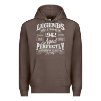 Coffee legends were born in 1942 year of birth birthday t shirt Premium Hoodie - linhVisuals