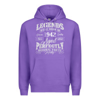 Purple legends were born in 1942 year of birth birthday t shirt Premium Hoodie - linhVisuals