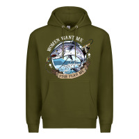 Army Green funny women want me, fish fishing fear t shirt Premium Hoodie - linhVisuals