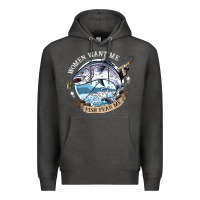 Charcoal Heather funny women want me, fish fishing fear t shirt Premium Hoodie - linhVisuals