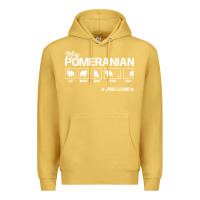 Antique Gold dog pomeranian cute dog puppy pet black paw Premium Hoodie - linhVisuals