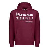 Burgundy dog pomeranian cute dog puppy pet black paw Premium Hoodie - linhVisuals