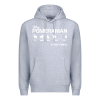 Heather Grey dog pomeranian cute dog puppy pet black paw Premium Hoodie - linhVisuals