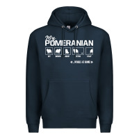 Navy dog pomeranian cute dog puppy pet black paw Premium Hoodie - linhVisuals