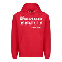 Red dog pomeranian cute dog puppy pet black paw Premium Hoodie - linhVisuals