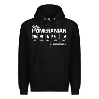 Black dog pomeranian cute dog puppy pet black paw Premium Hoodie - linhVisuals