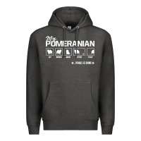 Charcoal Heather dog pomeranian cute dog puppy pet black paw Premium Hoodie - linhVisuals