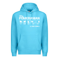 Ocean Blue dog pomeranian cute dog puppy pet black paw Premium Hoodie - linhVisuals