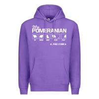 Purple dog pomeranian cute dog puppy pet black paw Premium Hoodie - linhVisuals