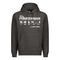 Smoke dog pomeranian cute dog puppy pet black paw Premium Hoodie - linhVisuals