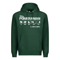 Sports Green dog pomeranian cute dog puppy pet black paw Premium Hoodie - linhVisuals