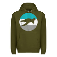 Army Green sea turtle retro gift for men or boys t shirt Premium Hoodie - linhVisuals