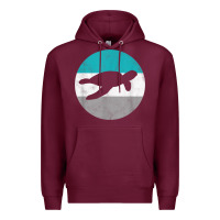 Burgundy sea turtle retro gift for men or boys t shirt Premium Hoodie - linhVisuals