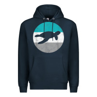 Navy sea turtle retro gift for men or boys t shirt Premium Hoodie - linhVisuals