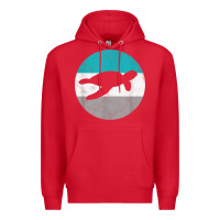 Red sea turtle retro gift for men or boys t shirt Premium Hoodie - linhVisuals