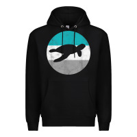 Black sea turtle retro gift for men or boys t shirt Premium Hoodie - linhVisuals