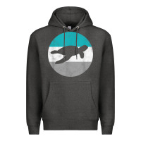 Charcoal Heather sea turtle retro gift for men or boys t shirt Premium Hoodie - linhVisuals