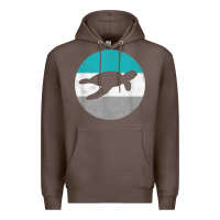 Coffee sea turtle retro gift for men or boys t shirt Premium Hoodie - linhVisuals
