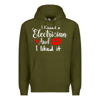 Army Green i kissed an electrician and i liked it for girlfriend wife pullover ho Premium Hoodie - linhVisuals