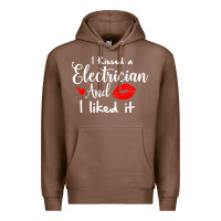 Chestnut i kissed an electrician and i liked it for girlfriend wife pullover ho Premium Hoodie - linhVisuals