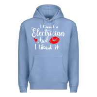 Colony Blue i kissed an electrician and i liked it for girlfriend wife pullover ho Premium Hoodie - linhVisuals