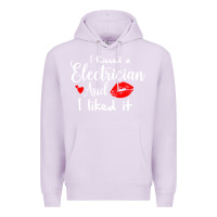 Lilac i kissed an electrician and i liked it for girlfriend wife pullover ho Premium Hoodie - linhVisuals