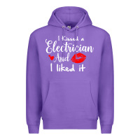 Purple i kissed an electrician and i liked it for girlfriend wife pullover ho Premium Hoodie - linhVisuals
