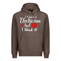 Coffee i kissed an electrician and i liked it for girlfriend wife pullover ho Premium Hoodie - linhVisuals