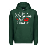 Sports Green i kissed an electrician and i liked it for girlfriend wife pullover ho Premium Hoodie - linhVisuals