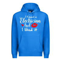 True Royal i kissed an electrician and i liked it for girlfriend wife pullover ho Premium Hoodie - linhVisuals