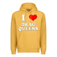 Mustard i love drag queens  i heart drag queens t shirt Premium Hoodie - linhVisuals
