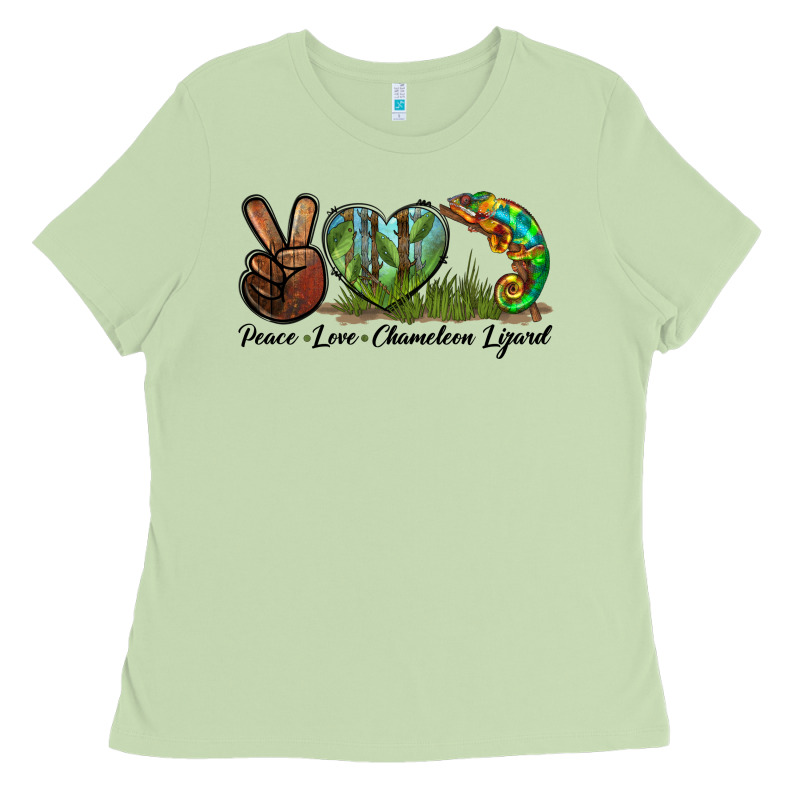Peace Love Chameleon Lizard Ladies Tee by LillyAllenDesigns | Teevron