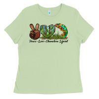 Matcha Peace Love Chameleon Lizard Ladies Tee - LillyAllenDesigns